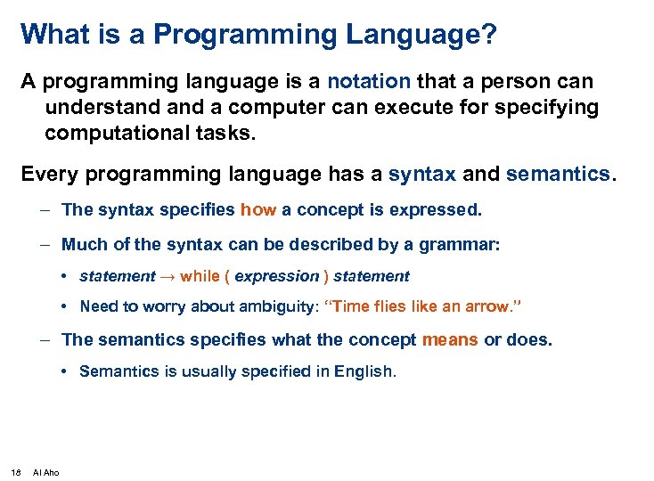 What is a Programming Language? A programming language is a notation that a person