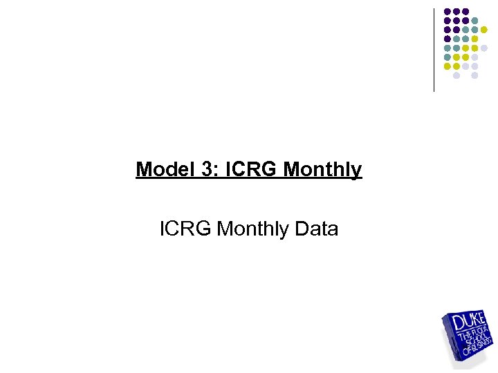 Model 3: ICRG Monthly Data 34 