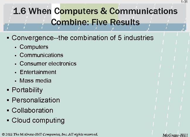 1 -31 1. 6 When Computers & Communications Combine: Five Results § Convergence--the combination