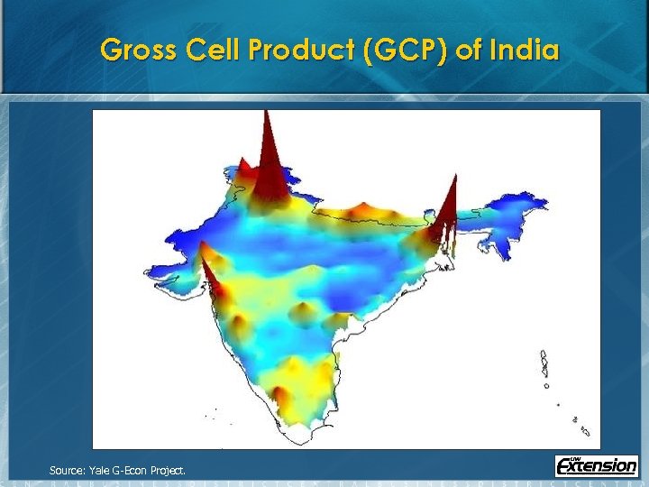 Gross Cell Product (GCP) of India Source: Yale G-Econ Project. 
