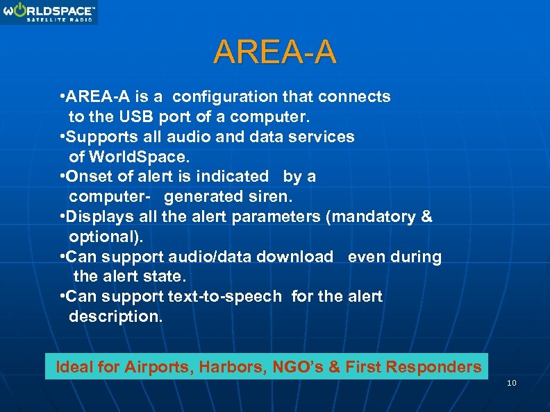 AREA-A • AREA-A is a configuration that connects to the USB port of a