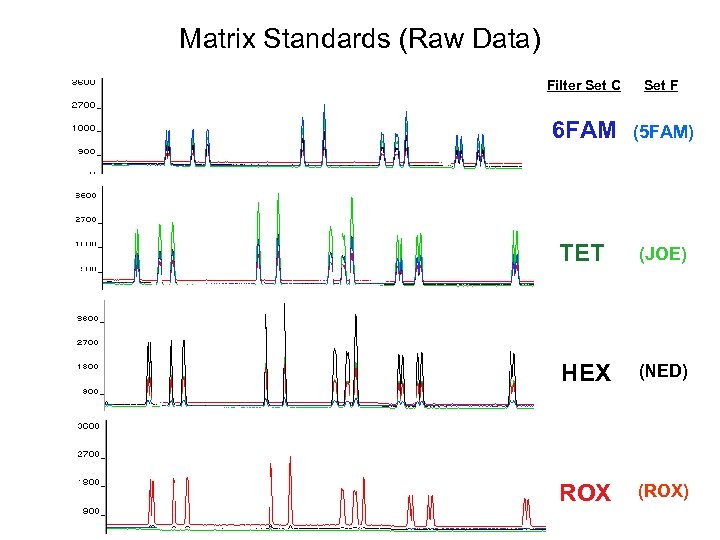 Matrix Standards (Raw Data) Filter Set C Set F 6 FAM (5 FAM) TET