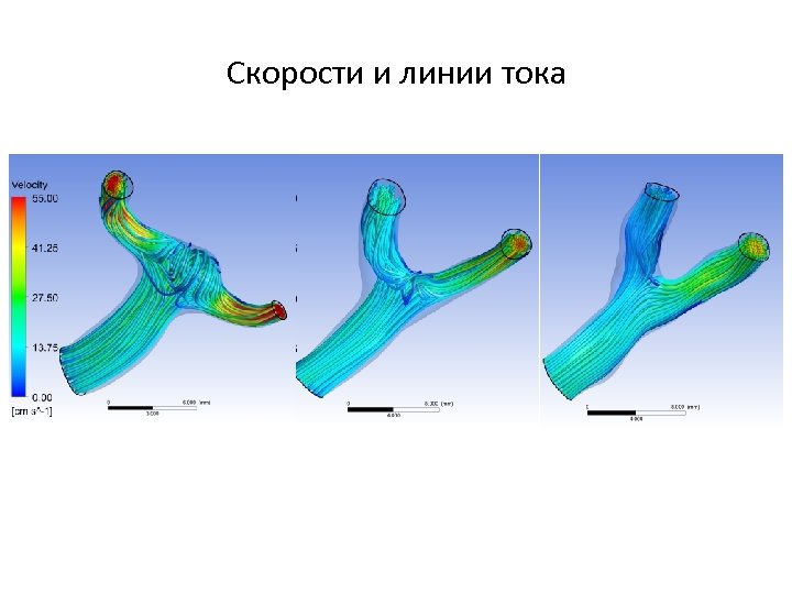 Скорости и линии тока 