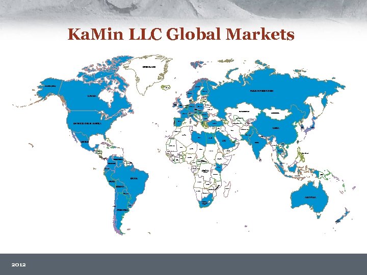 Ka. Min LLC Global Markets GREENLAND ALASKA (USA) SWEDEN ICELAND RUSSIAN FEDERATION FINLAND NORWAY