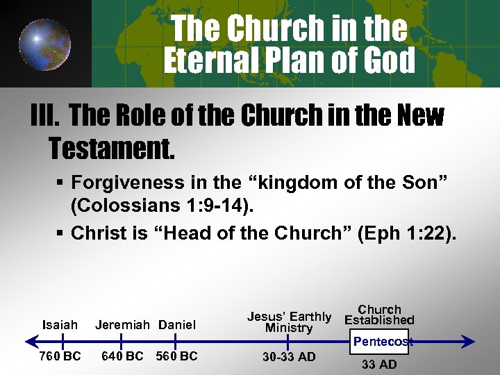 The Church in the Eternal Plan of God III. The Role of the Church