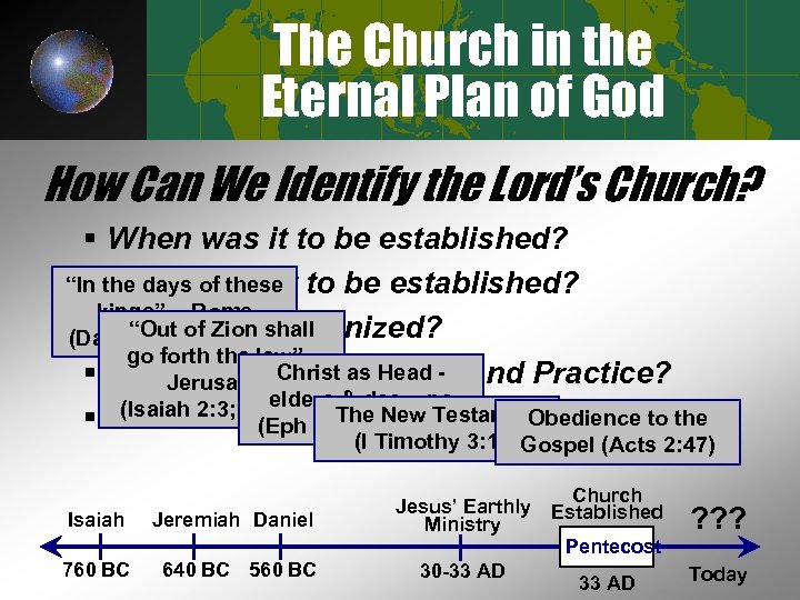 The Church in the Eternal Plan of God How Can We Identify the Lord’s