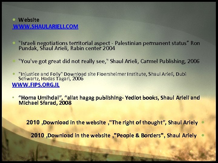  Website WWW. SHAULARIELI. COM 