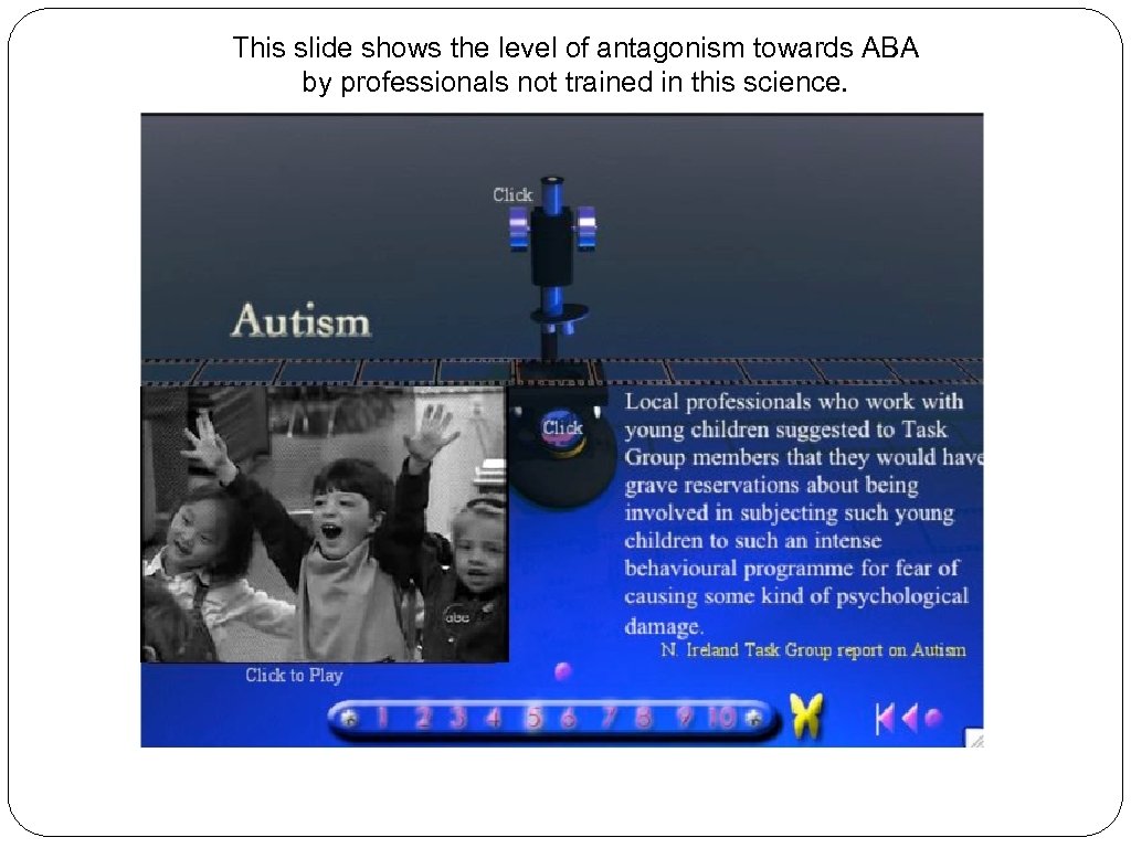 This slide shows the level of antagonism towards ABA by professionals not trained in