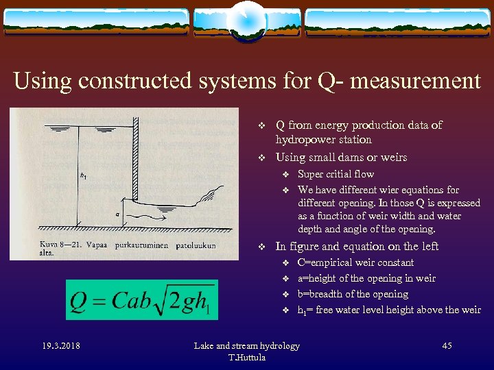 Using constructed systems for Q- measurement v v Q from energy production data of