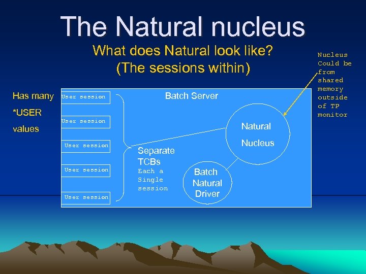The Natural nucleus What does Natural look like? (The sessions within) Has many User