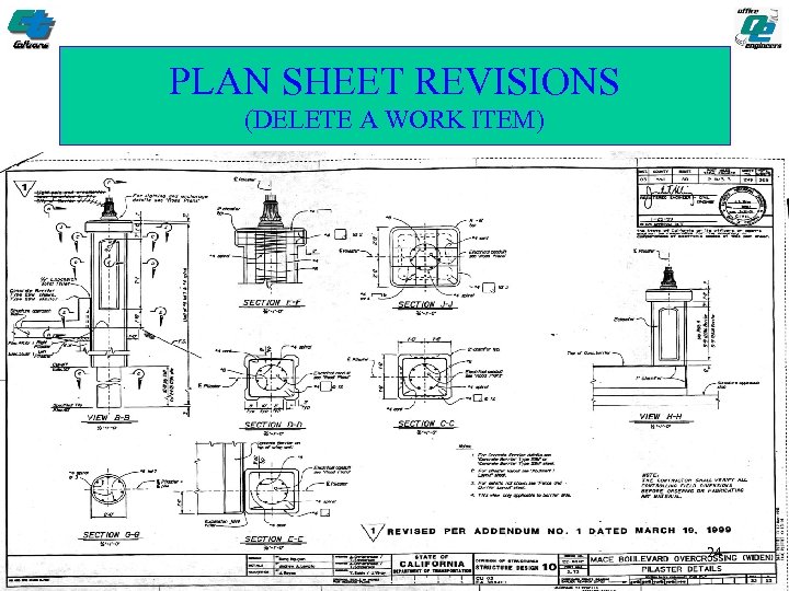 PLAN SHEET REVISIONS (DELETE A WORK ITEM) 24 