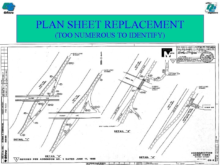 PLAN SHEET REPLACEMENT (TOO NUMEROUS TO IDENTIFY) 26 