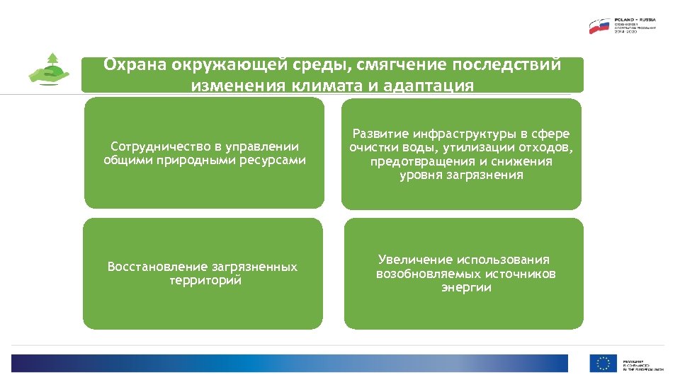Охрана окружающей среды, смягчение последствий изменения климата и адаптация Сотрудничество в управлении общими природными