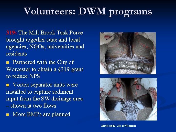 Volunteers: DWM programs 319: The Mill Brook Task Force brought together state and local