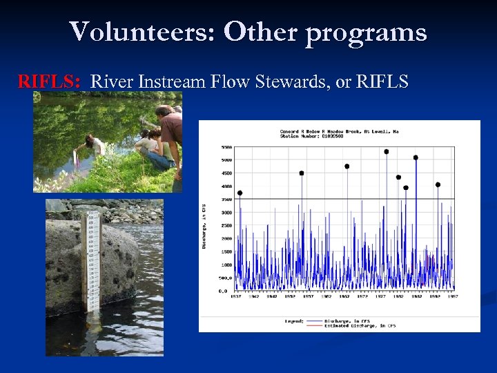 Volunteers: Other programs RIFLS: River Instream Flow Stewards, or RIFLS 