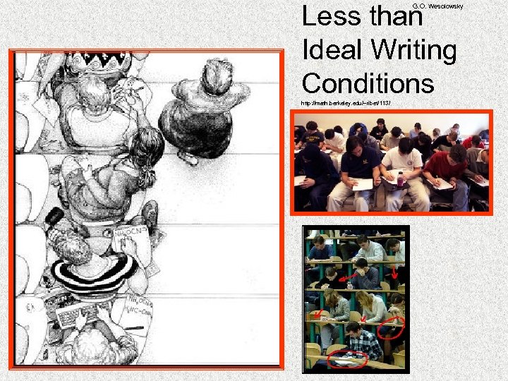 Less than Ideal Writing Conditions G. O. Wesolowsky http: //math. berkeley. edu/~ribet/113/ 