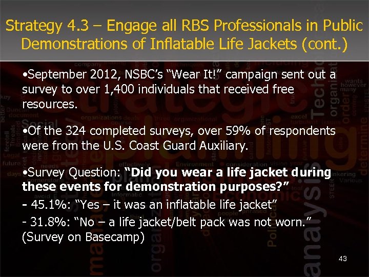 Strategy 4. 3 – Engage all RBS Professionals in Public Demonstrations of Inflatable Life