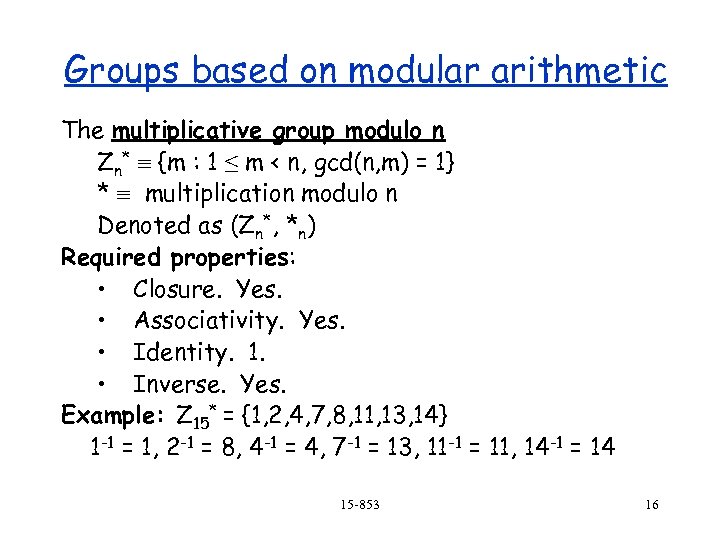 15 853 Algorithms In The Real World Cryptography