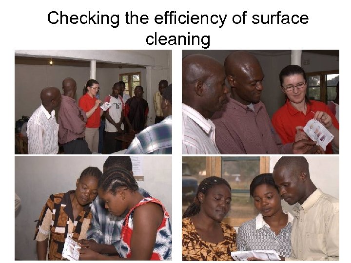 Checking the efficiency of surface cleaning 