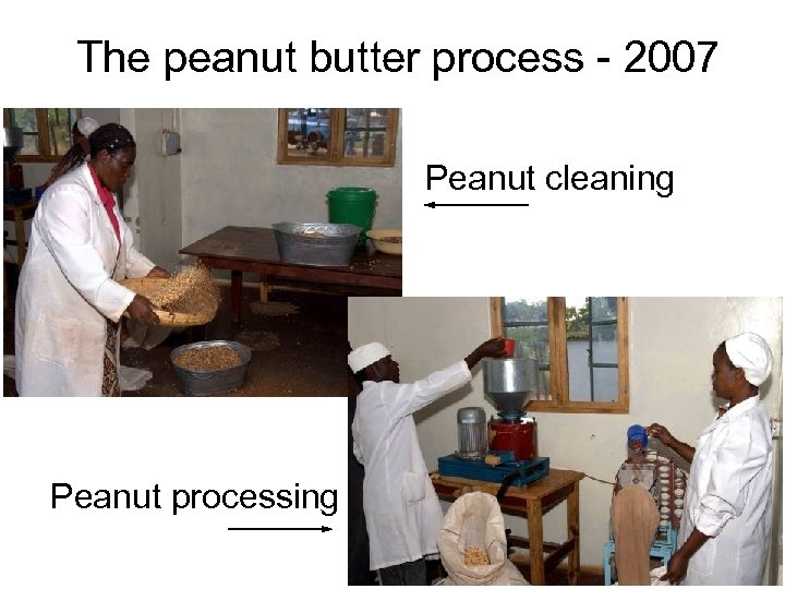 The peanut butter process - 2007 Peanut cleaning Peanut processing 