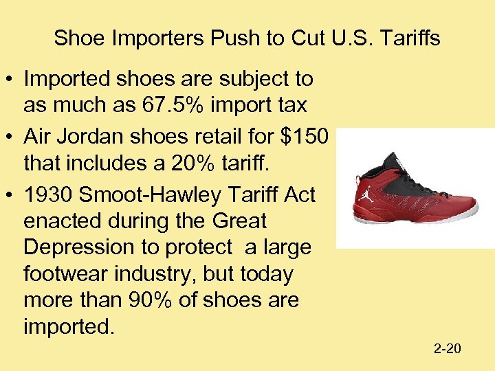 Shoe Importers Push to Cut U. S. Tariffs • Imported shoes are subject to