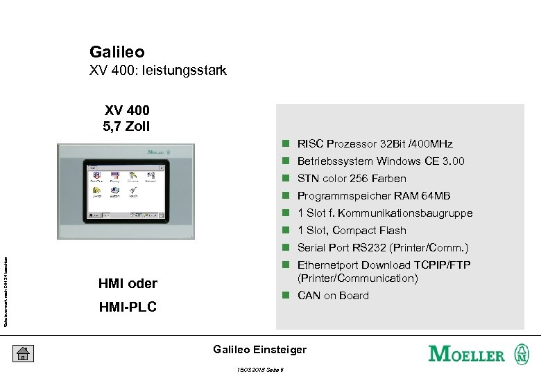 Galileo XV 400: leistungsstark XV 400 5, 7 Zoll n RISC Prozessor 32 Bit