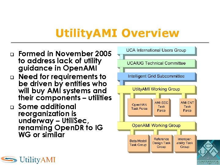 Utility. AMI Overview q q q Formed in November 2005 to address lack of