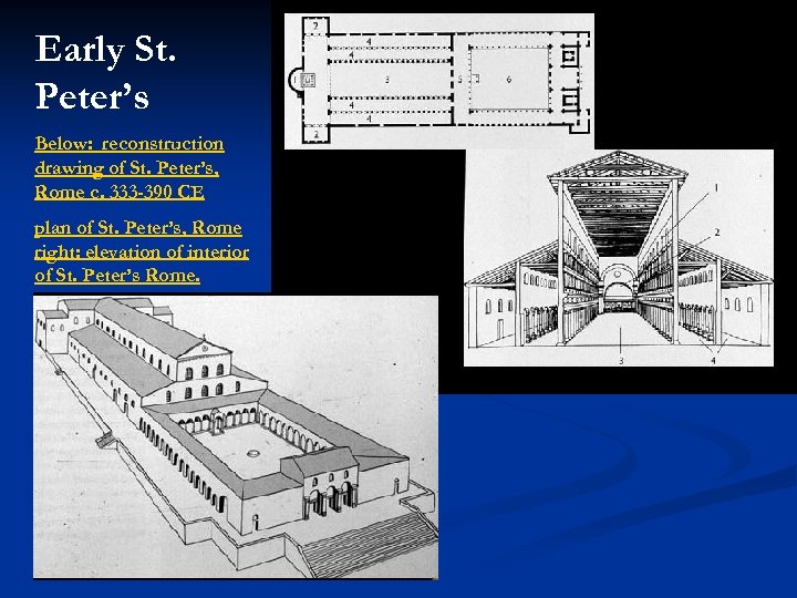 Early St. Peter’s Below: reconstruction drawing of St. Peter’s, Rome c. 333 -390 CE