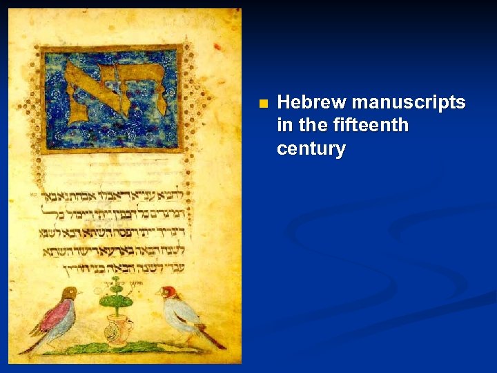 n Hebrew manuscripts in the fifteenth century 