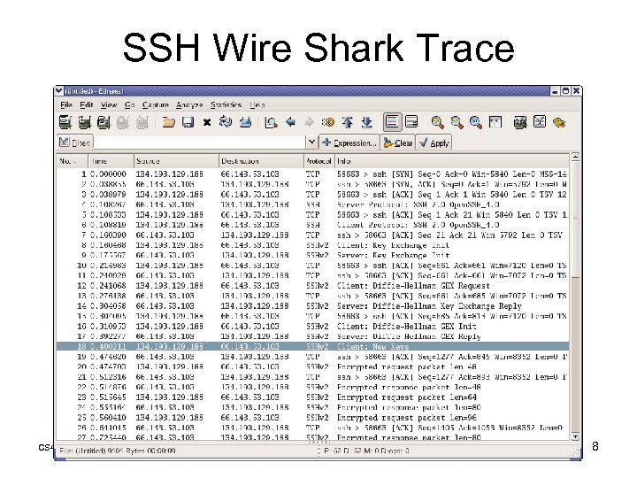 SSH Wire Shark Trace cs 490 ns-cotter 8 