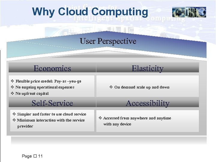 Why Cloud Computing User Perspective Economics v Flexible price model: Pay-as –you-go v No