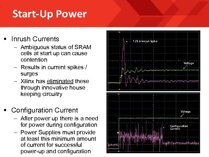 Start-Up Power § Inrush Currents – Ambiguous status of SRAM cells at start up