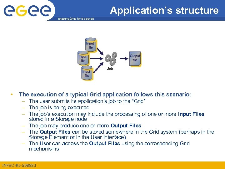 Application’s structure Enabling Grids for E-scienc. E • The execution of a typical Grid