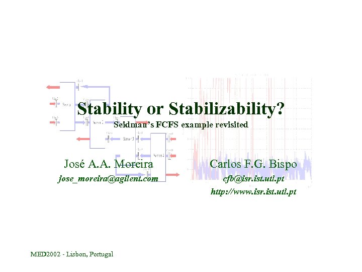 Stability or Stabilizability? Seidman’s FCFS example revisited José A. A. Moreira Carlos F. G.