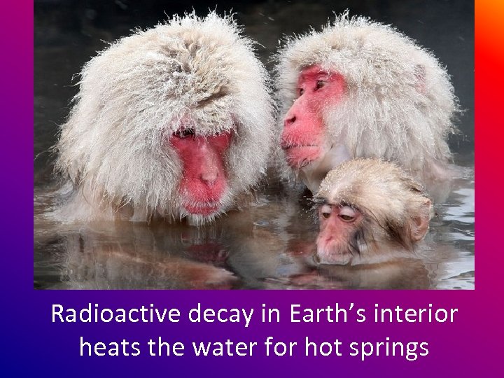 Radioactive decay in Earth’s interior heats the water for hot springs 