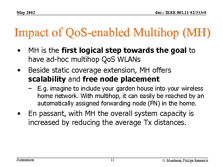 May 2002 doc. : IEEE 802. 11 -02/333 r 0 Impact of Qo. S-enabled