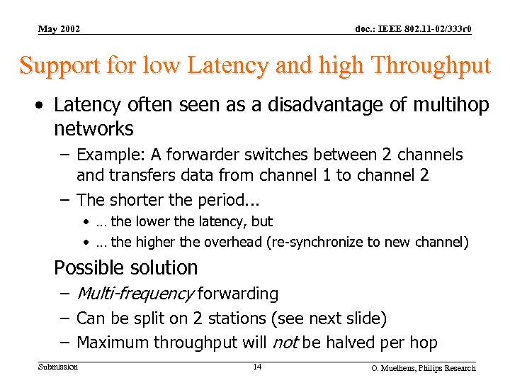 May 2002 doc. : IEEE 802. 11 -02/333 r 0 Support for low Latency