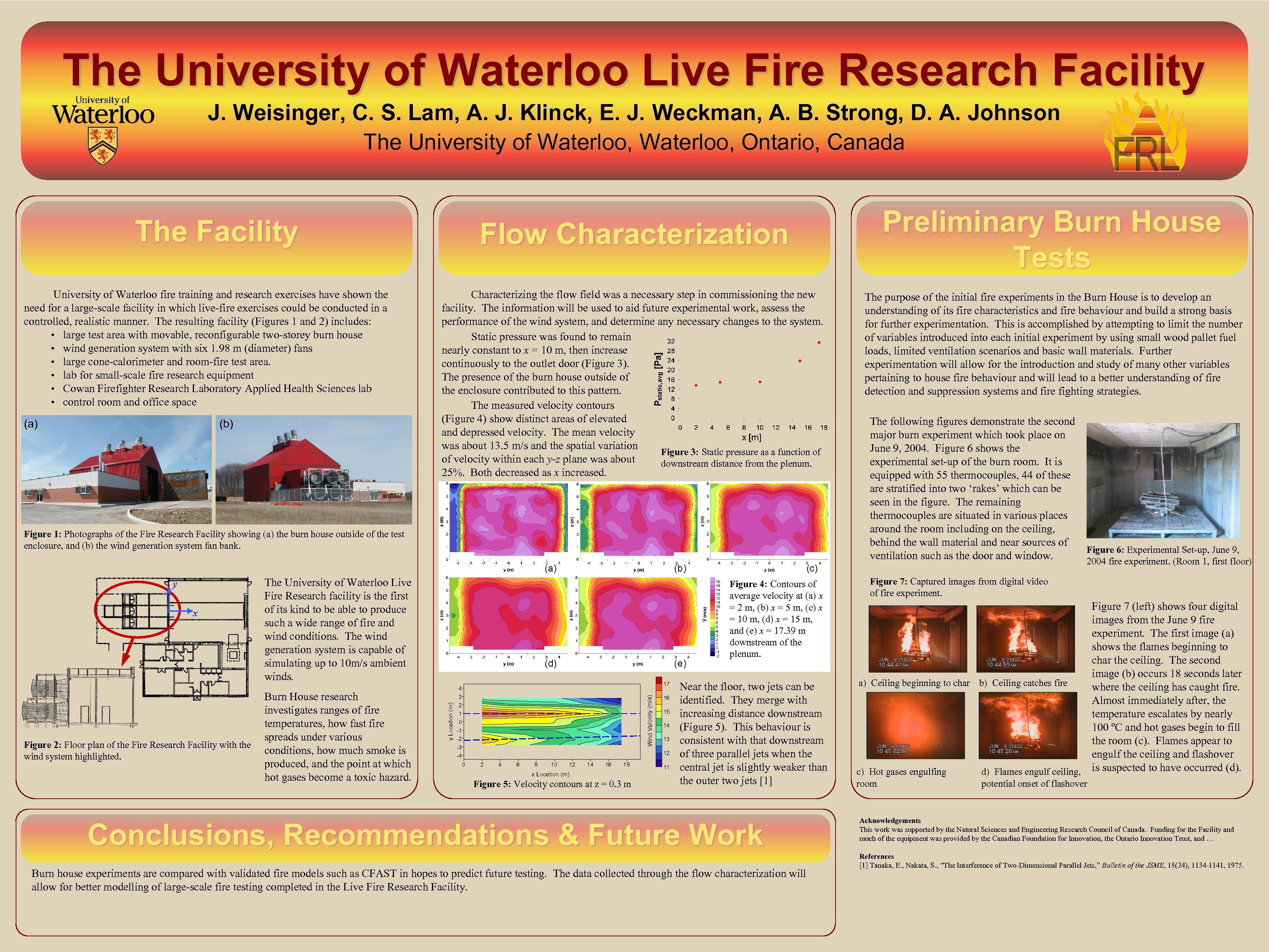  The University of Waterloo Live Fire Research Facility J. Weisinger, C. S. Lam,