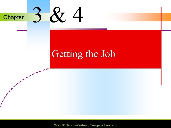 Chapter 3&4 Getting the Job © 2010 South-Western, Cengage Learning 