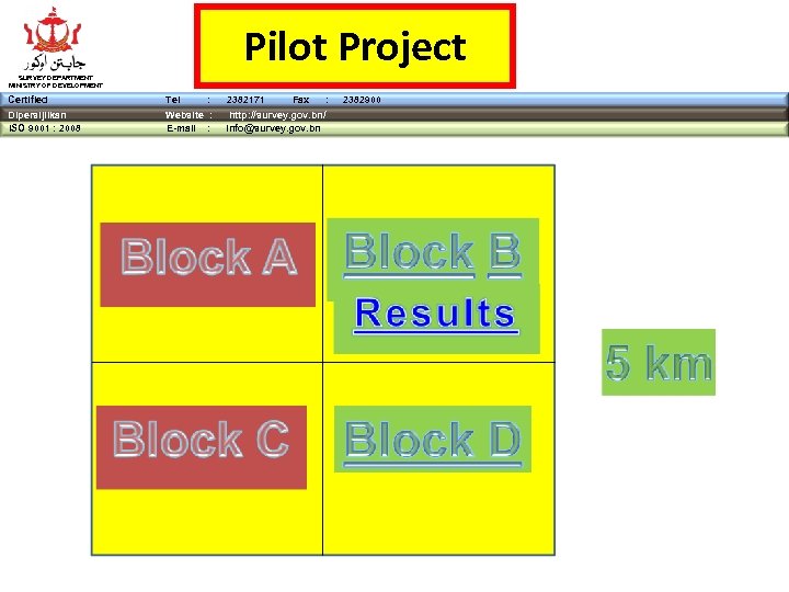 Pilot Project SURVEY DEPARTMENT MINISTRY OF DEVELOPMENT Certified Tel : Dipersijilkan ISO 9001 :