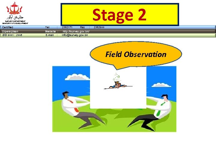 Stage 2 SURVEY DEPARTMENT MINISTRY OF DEVELOPMENT Certified Tel : Dipersijilkan ISO 9001 :