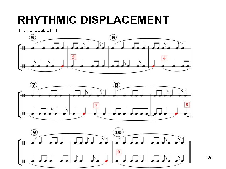 RHYTHMIC DISPLACEMENT (contd. ) 20 