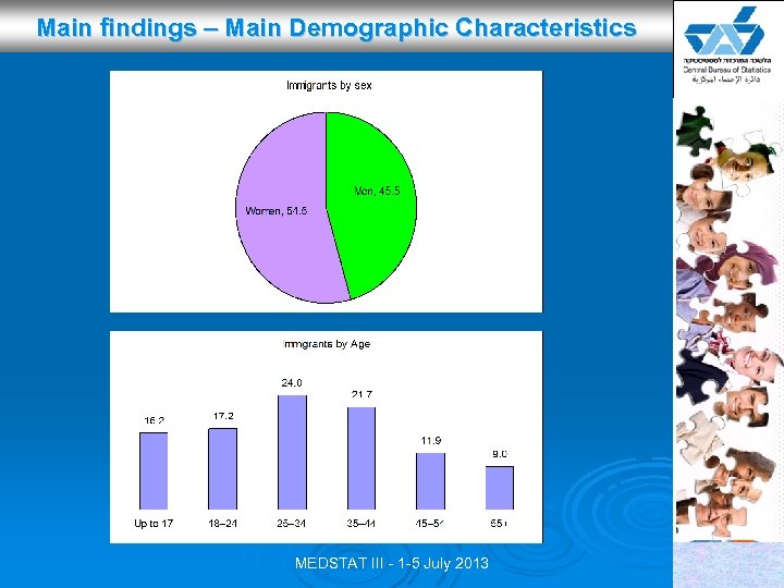 Main findings – Main Demographic Characteristics MEDSTAT III - 1 -5 July 2013 