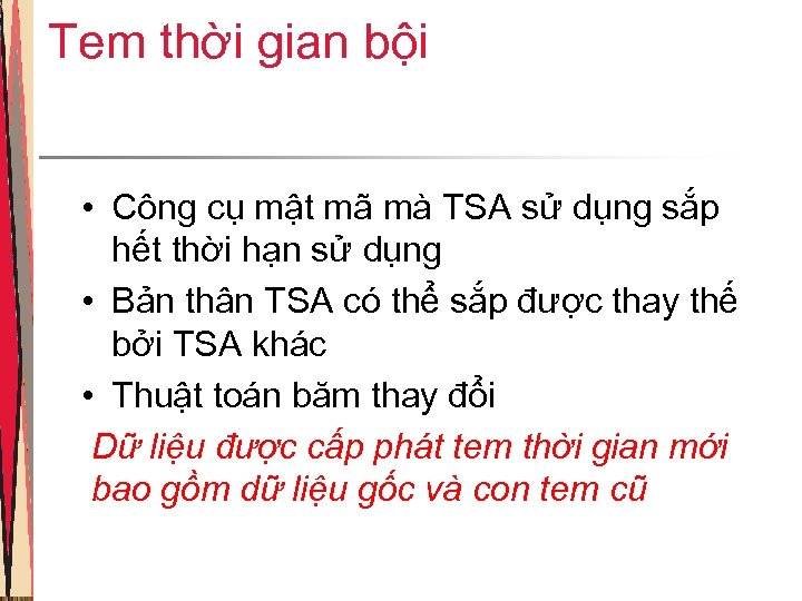 Tem thời gian bội • Công cụ mật mã mà TSA sử dụng sắp