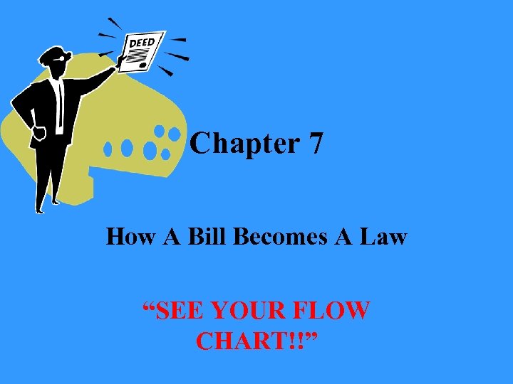 Chapter 7 How A Bill Becomes A Law “SEE YOUR FLOW CHART!!” 