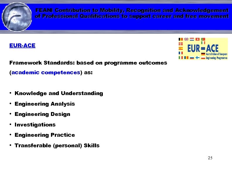 FEANI Contribution to Mobility, Recognition and Acknowledgement of Professional Qualifications to support career and