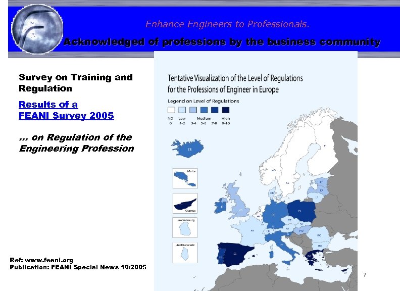 Enhance Engineers to Professionals. < Acknowledged of professions by the business community Survey on