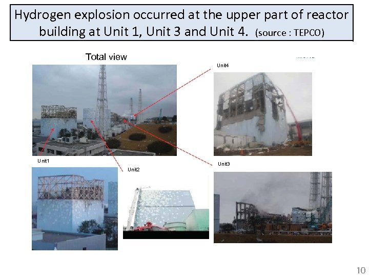 Hydrogen explosion occurred at the upper part of reactor building at Unit 1, Unit