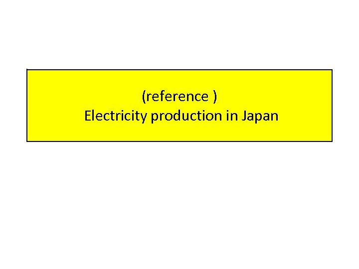 (reference ) Electricity production in Japan 