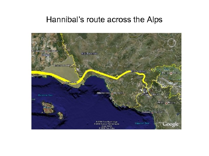 Hannibal’s route across the Alps 